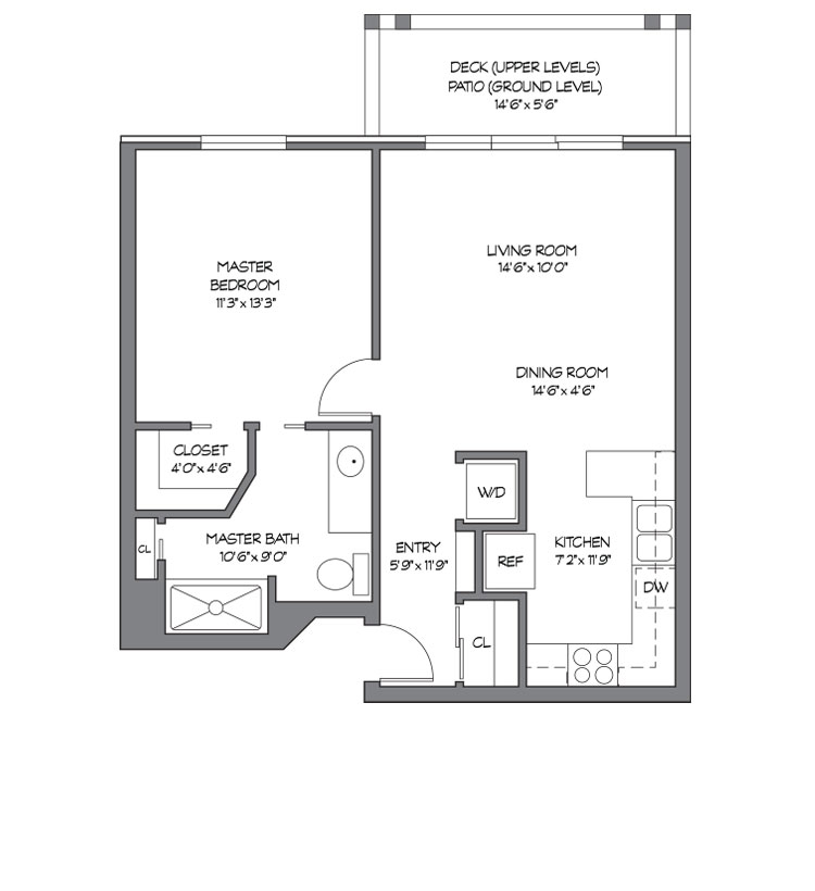 V-Esprit Belle 1-Bedroom Apartment Floor Plan